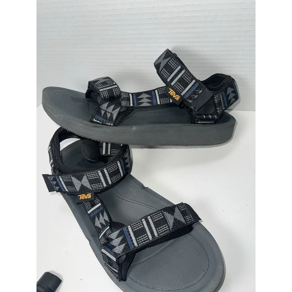 Teva Original Premier Mens Size S-M 8 Sandals Black Aztec Southwest Hiking Comfy